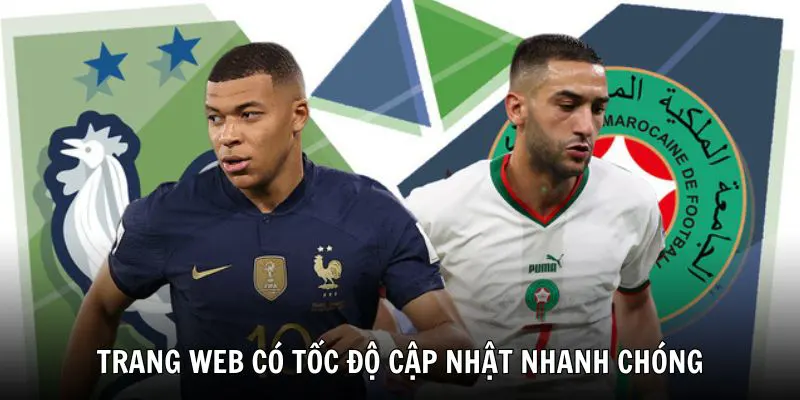 Trang web có tốc độ cập nhật nhanh chóng khi đọc thông tin thể thao